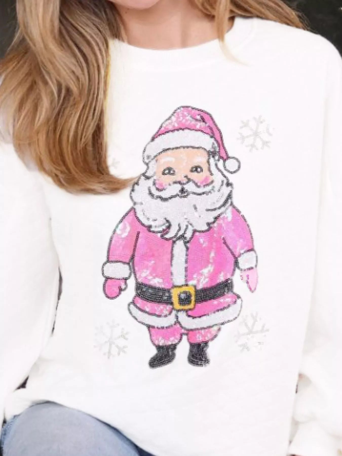 Sparkly Sequin Crewneck Sweatshirt OutfitFlow
