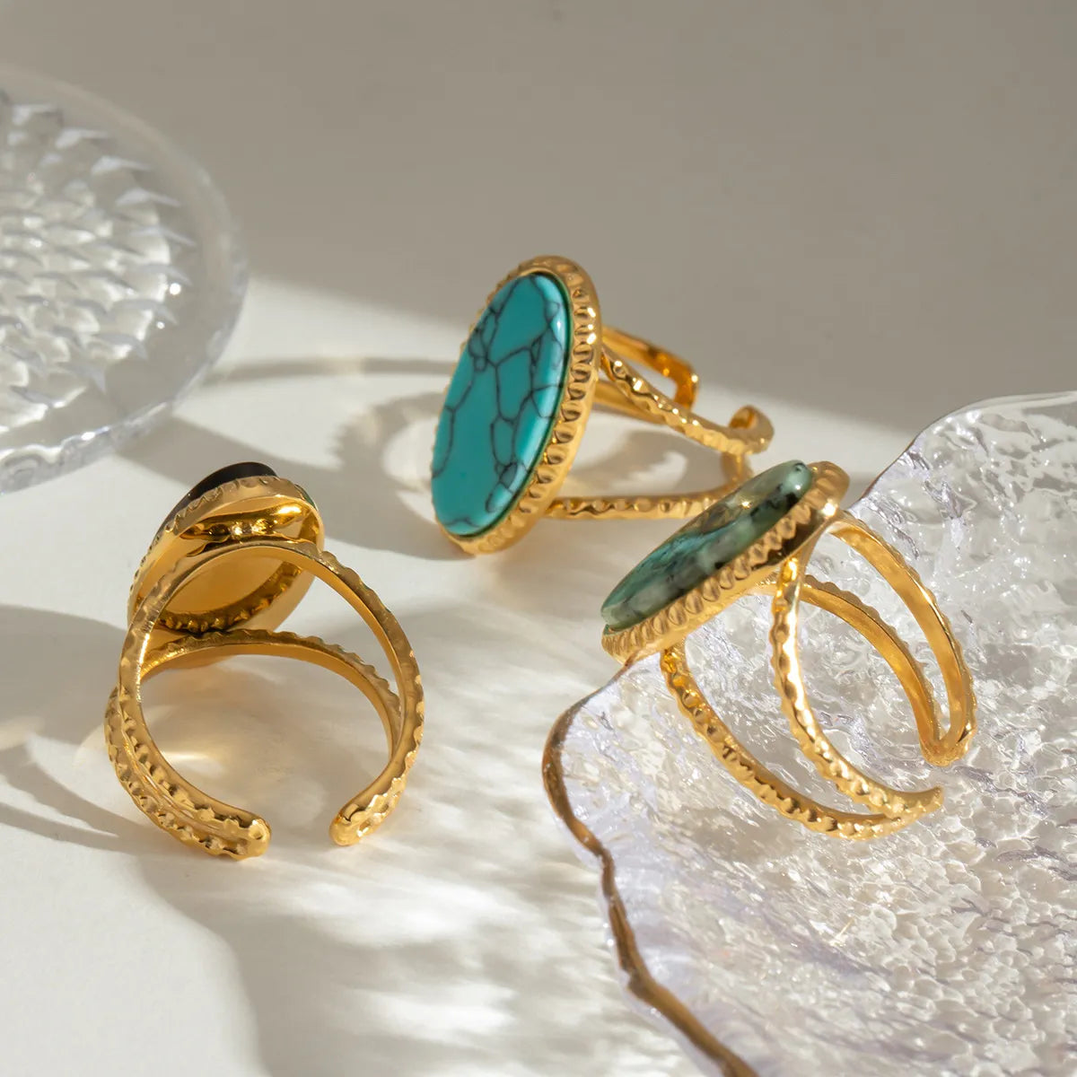 3 Piece 18K Gold-Plated Open Ring OutfitFlow