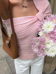 One Shoulder Ribbed Sweater OutfitFlow