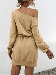 One Shoulder Tie Waist Dress OutfitFlow