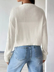 V-Neck Button-Up Cardigan OutfitFlow