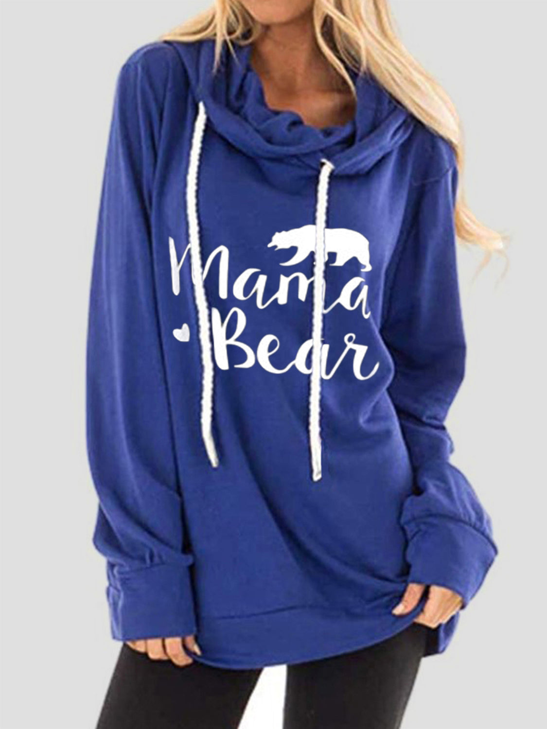 Outfit Flow - Drawstring Letter Graphic Long Sleeve Hoodie