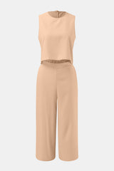 Outfit Flow - Round Neck Top and Wide Leg Pants Set