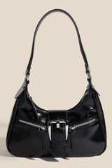 Fame Large Buckle Triple Zipper Hand Bag SBK One Size OutfitFlow