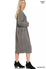Zenana Soft Fleece Pigment Dye Sweatshirts Dress OutfitFlow