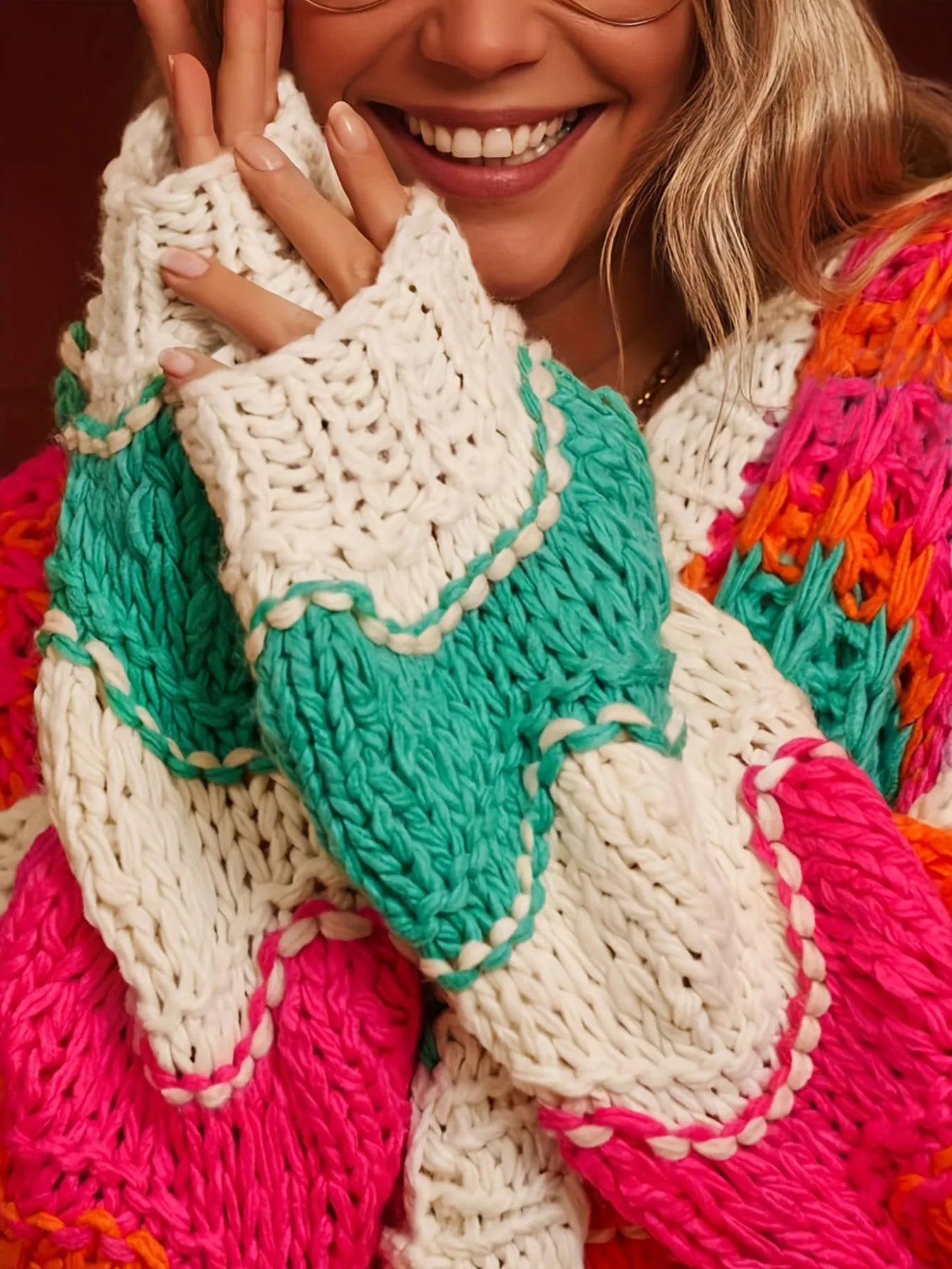 Color Block Open Front Cardigan OutfitFlow