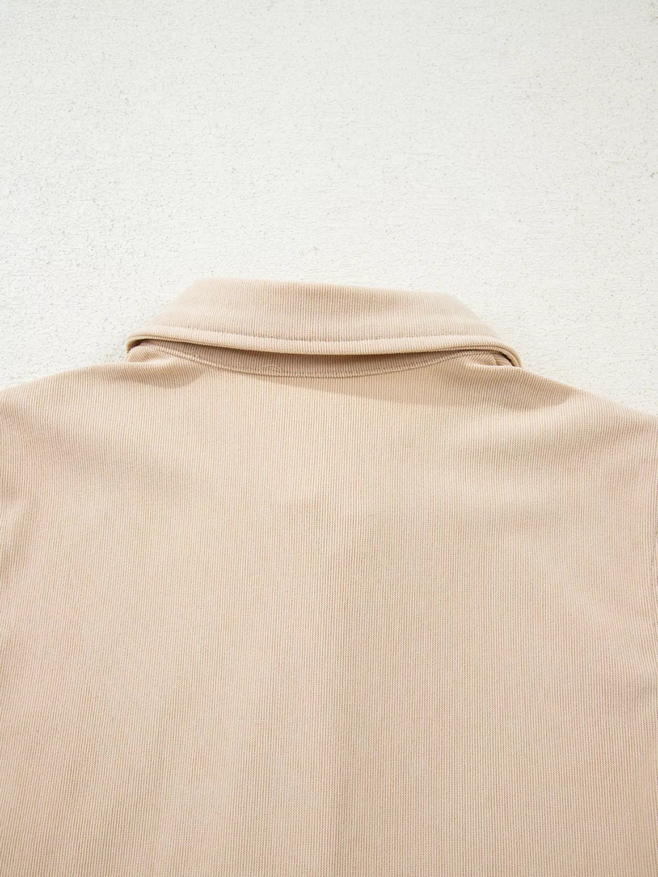 Corduroy Half Button Collared Long Sleeve Mini Dress OutfitFlow