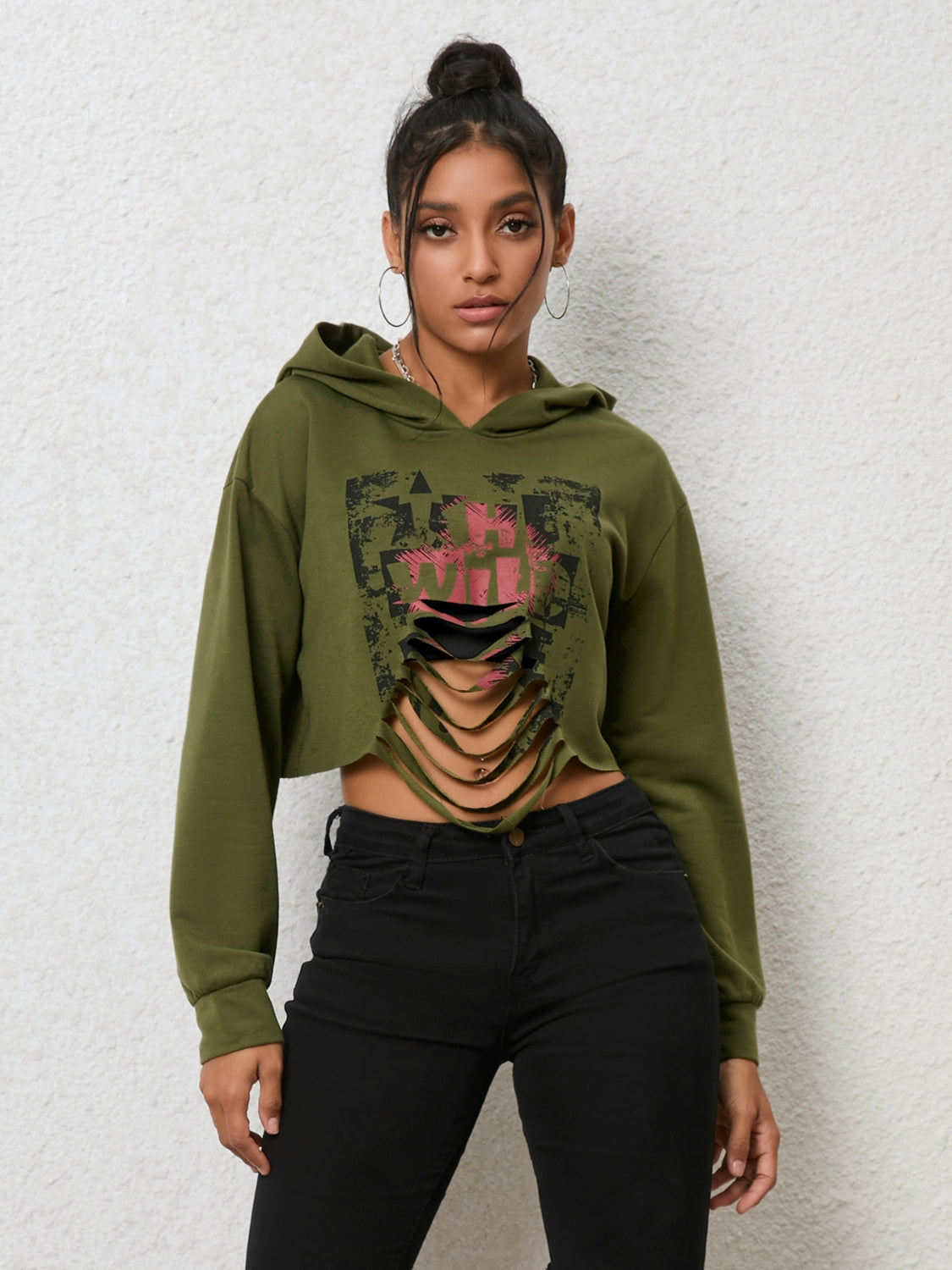 Outfit Flow - Cutout Long Sleeve Hoodie