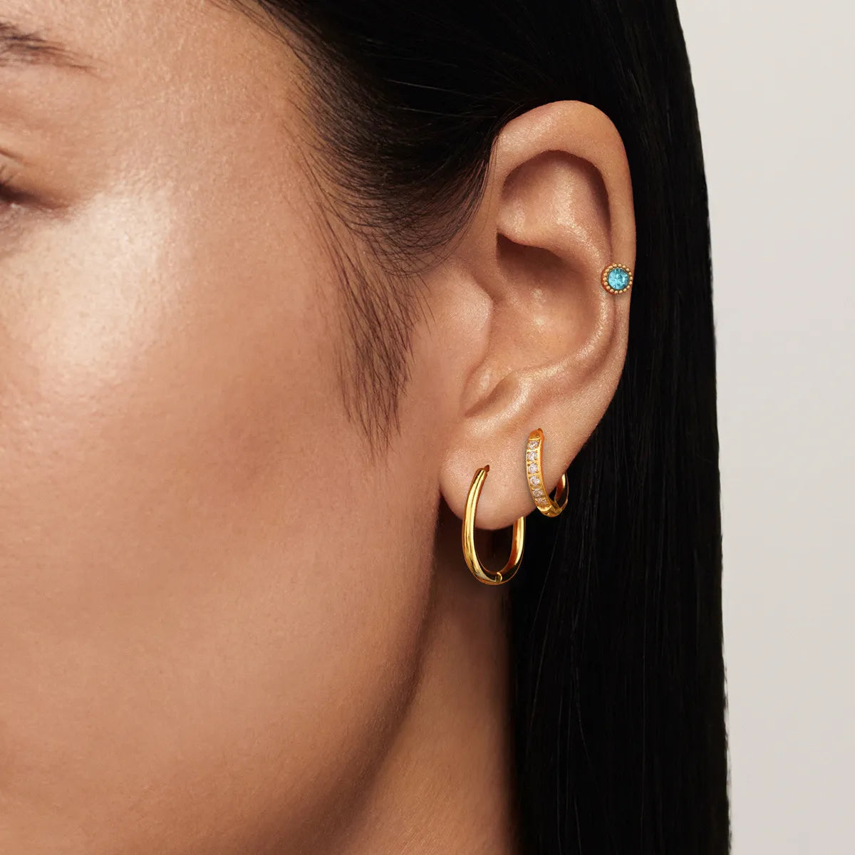 3-Piece 18K Gold-Plated Earrings Gold One Size OutfitFlow