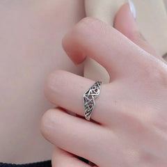 925 Sterling Silver Geometric Ring Silver OutfitFlow