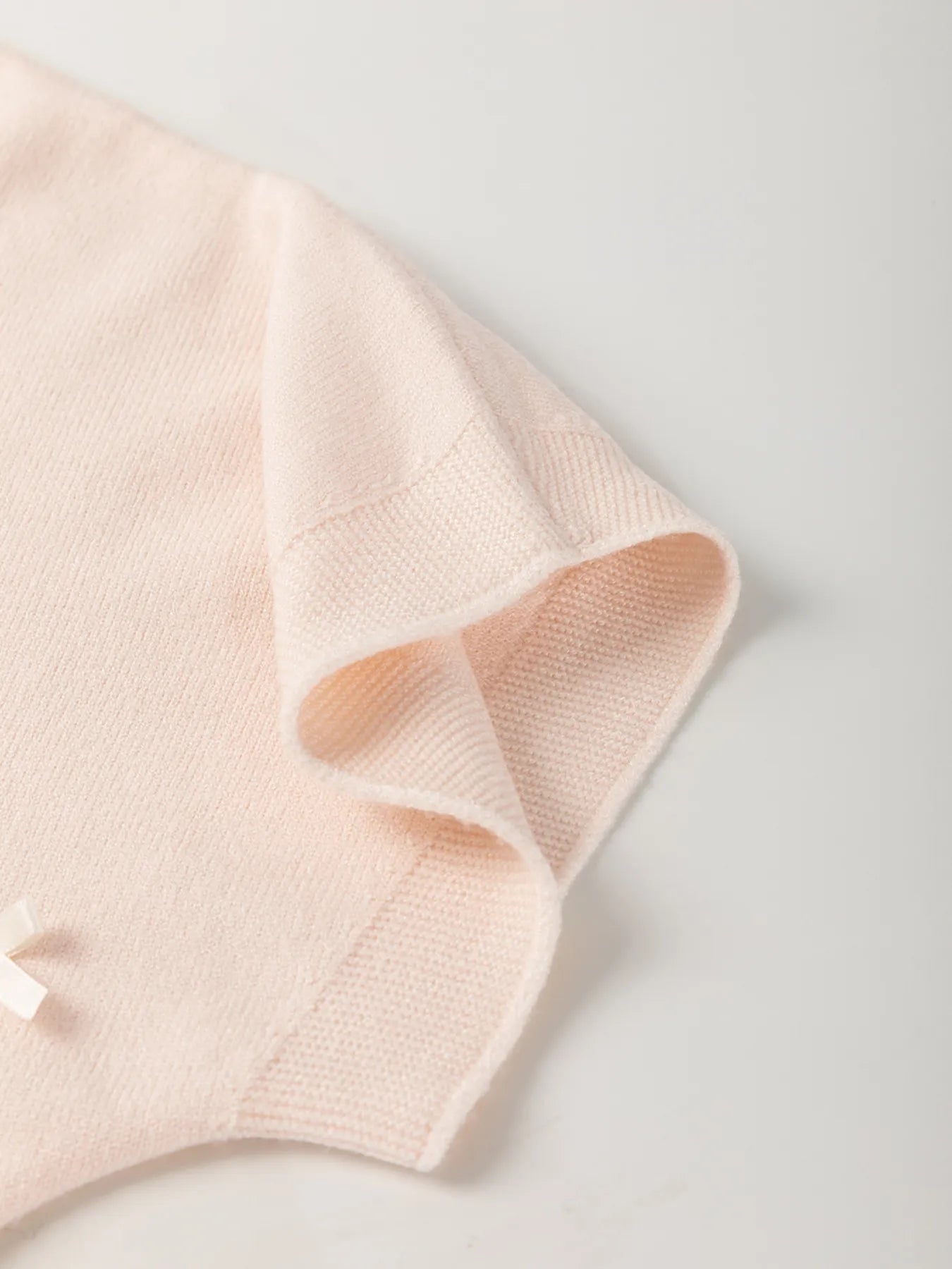 Pearl Embellished Bow Detail Short Sleeve Sweater OutfitFlow
