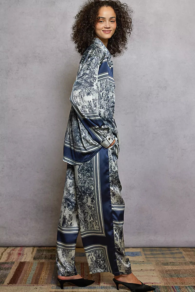 POL Floral Printed Woven Wide Leg Drawstring Pants OutfitFlow