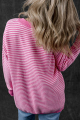 Outfit Flow - Striped V-Neck Dropped Shoulder Sweater