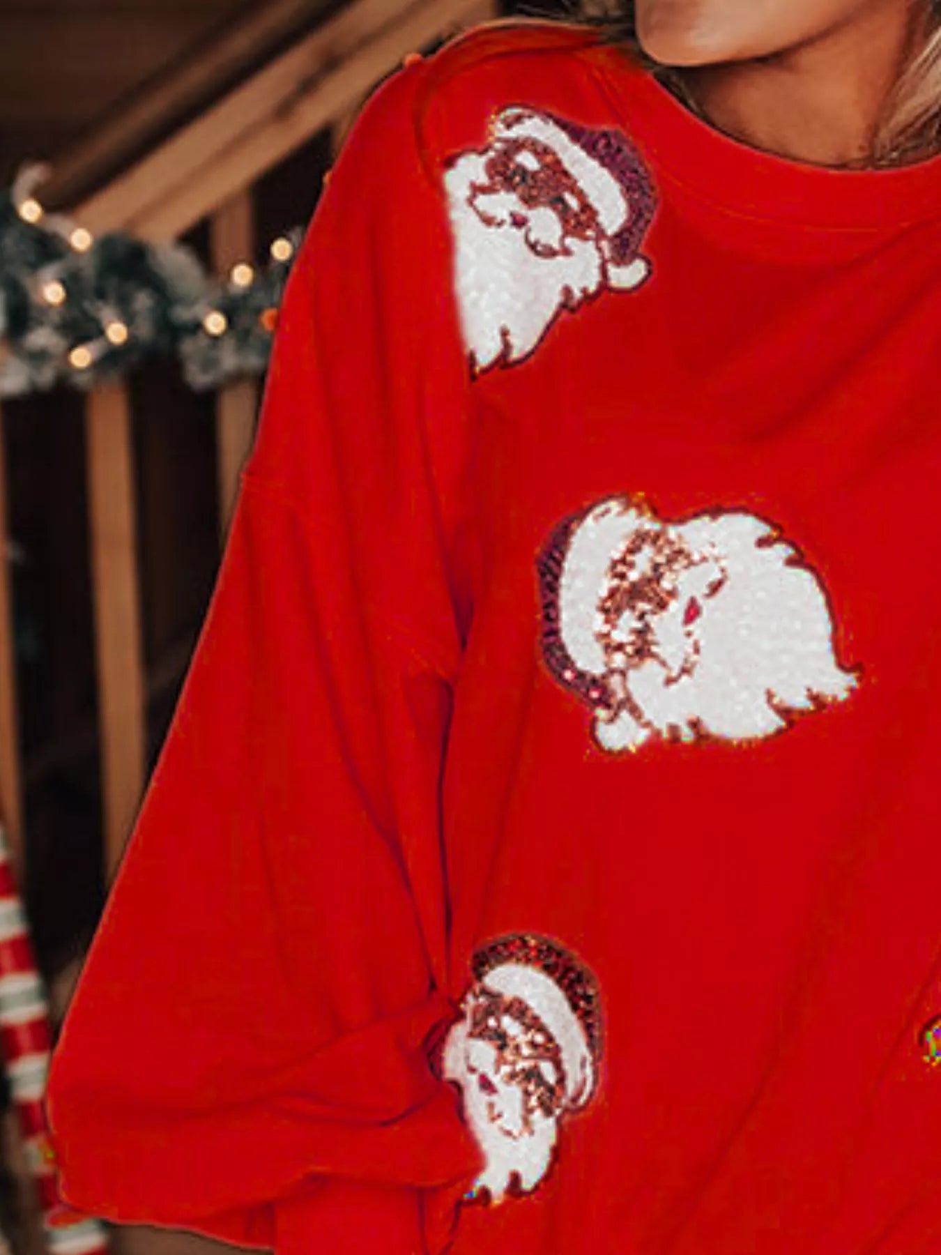 Christmas Santa Long Sleeve Sweatshirt OutfitFlow