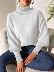 Turtleneck Long Sleeve Sweater OutfitFlow