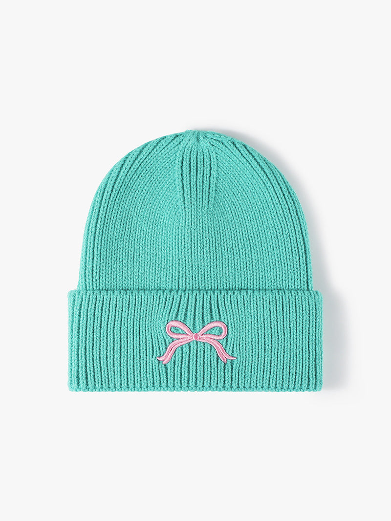 Outfit Flow - Embroidered Bow Knit Hat