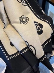 Floral Pattern Raw Hem Scarf OutfitFlow