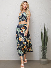 Printed Cami and Midi Skirt Set OutfitFlow