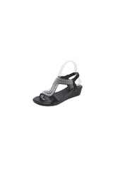 Open Toe Wedge Sandals Black OutfitFlow