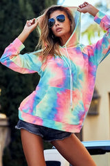 BiBi Tie Dye French Terry Hoodie with Kangaroo Pocket Trendsi