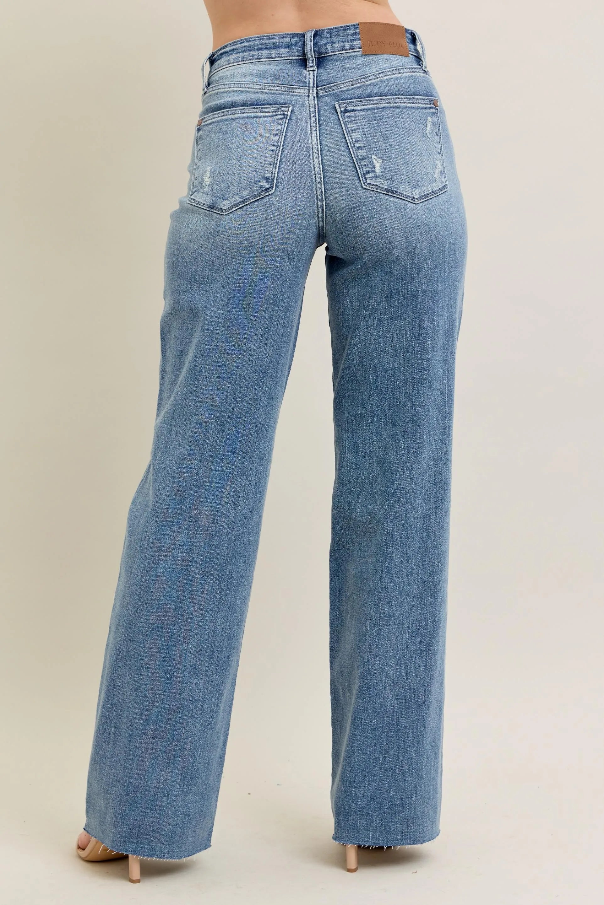 Judy Blue Full Size V - Front Baggy Jeans Plus Size OutfitFlow