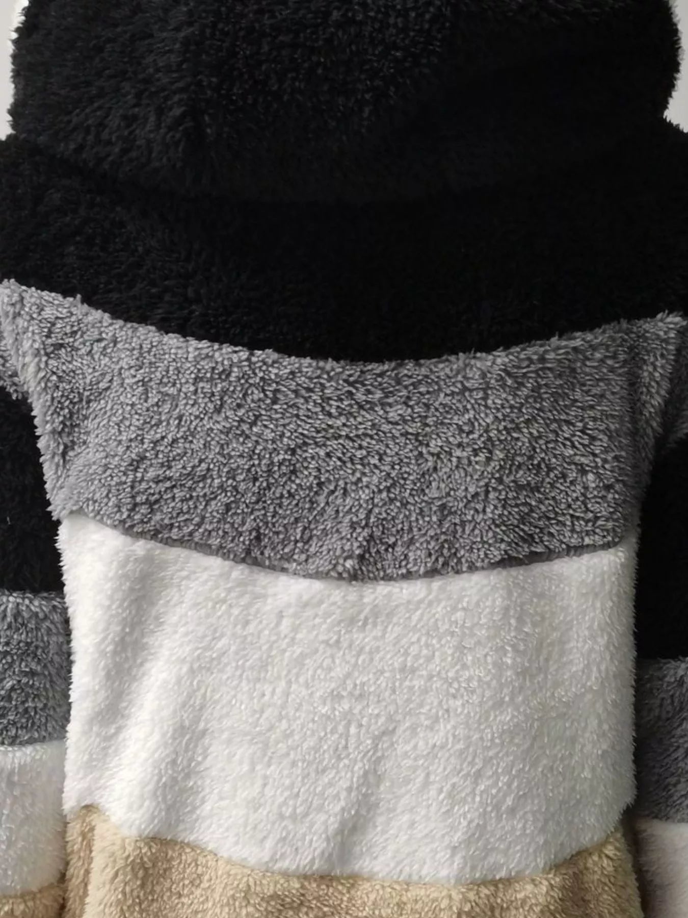 Full Size Fuzzy Zip Up Hooded Outerwear Plus Size OutfitFlow