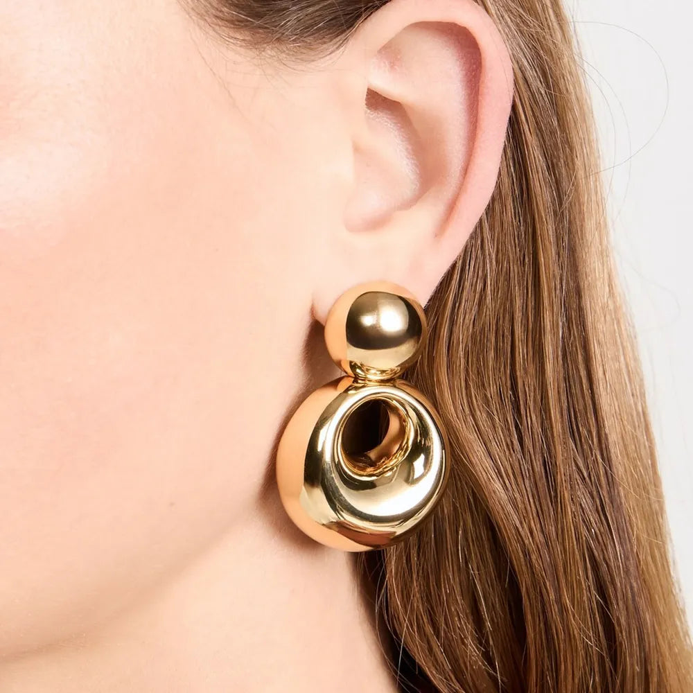 18K Gold-Plated Cutout Earrings OutfitFlow