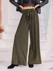 Outfit Flow - Ribbed Tied Wide Leg Pants