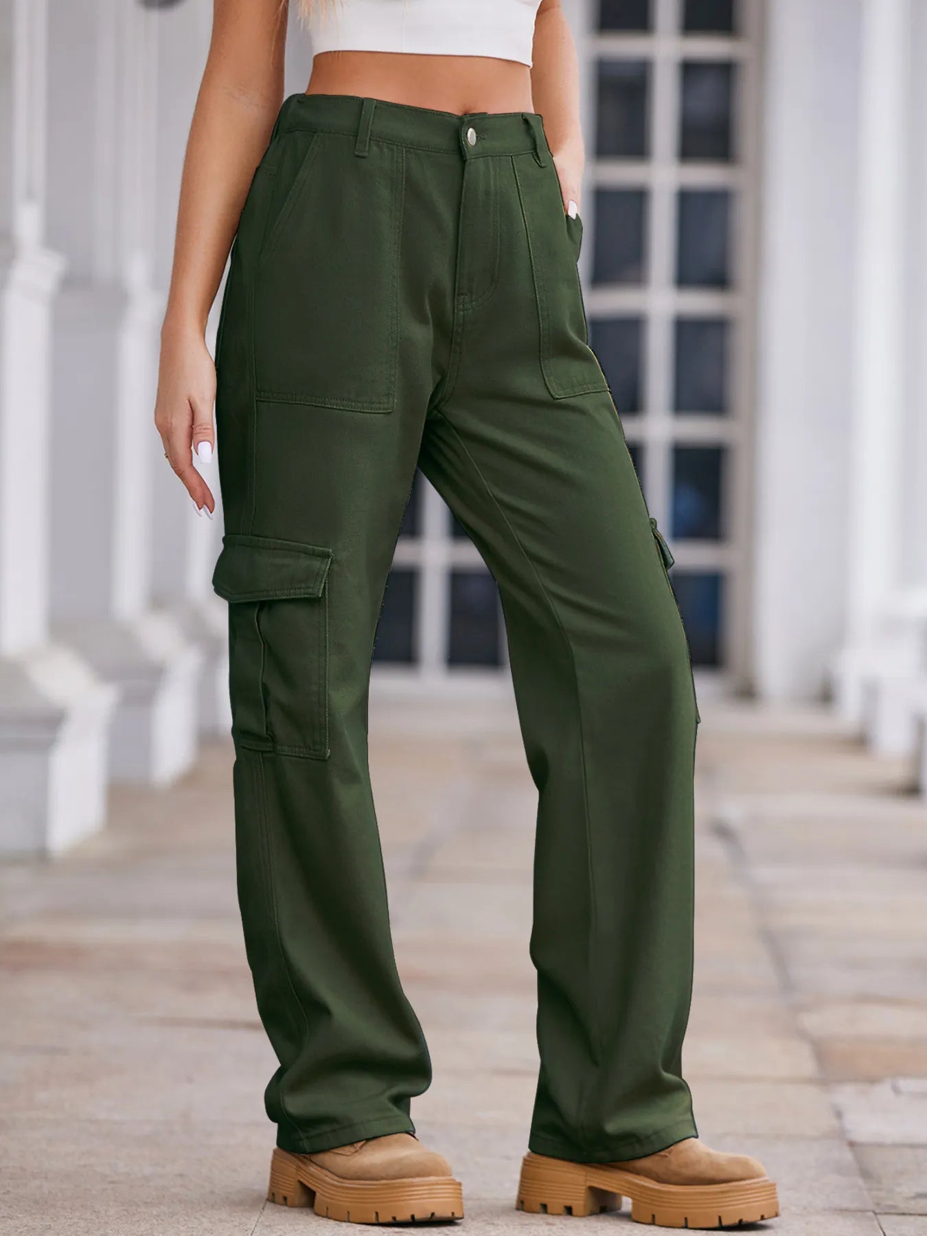 High-Waisted Cargo Jeans OutfitFlow