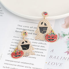 Ghost Rhinestone Alloy Earrings OutfitFlow