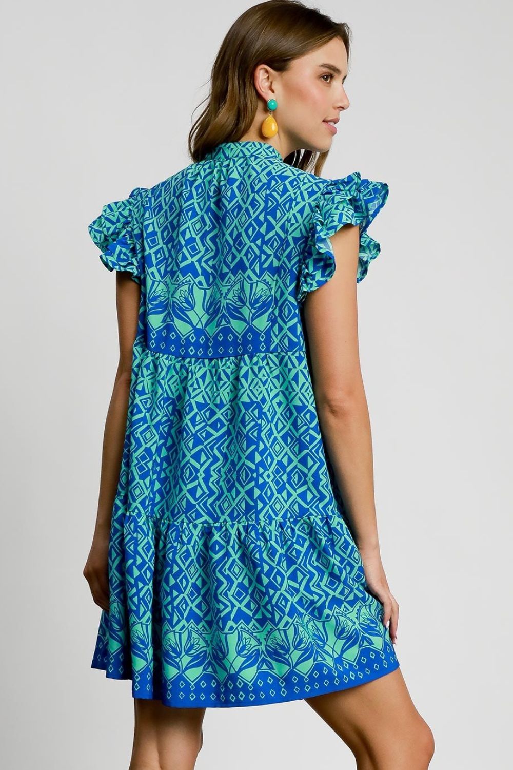 Umgee Full Size Mixed Print Mini Dress Plus Size OutfitFlow