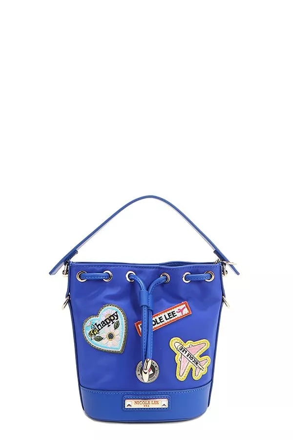 Nicole Lee USA Color Patch Bucket Bag BLUE One Size Trendsi