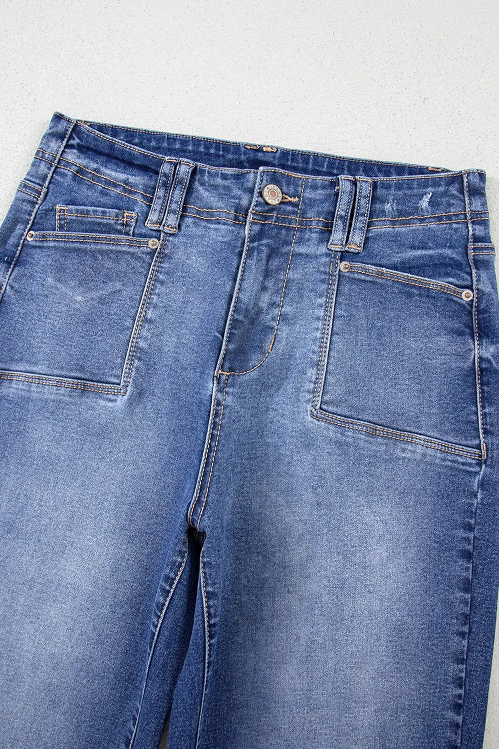 High-Waisted Wide-Leg Vintage Wash Jeans OutfitFlow