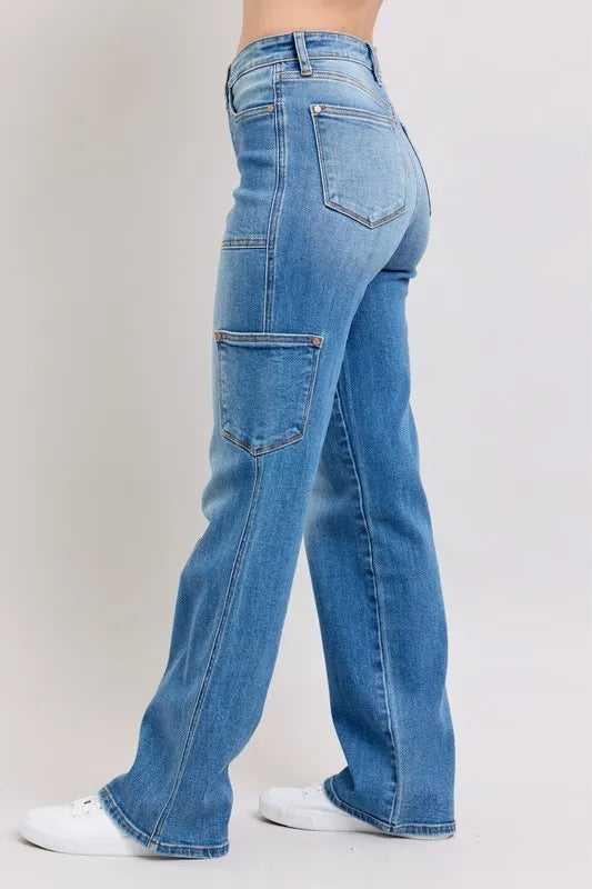 Judy Blue Full Size High Waist 90's Straight Jeans Plus Size OutfitFlow