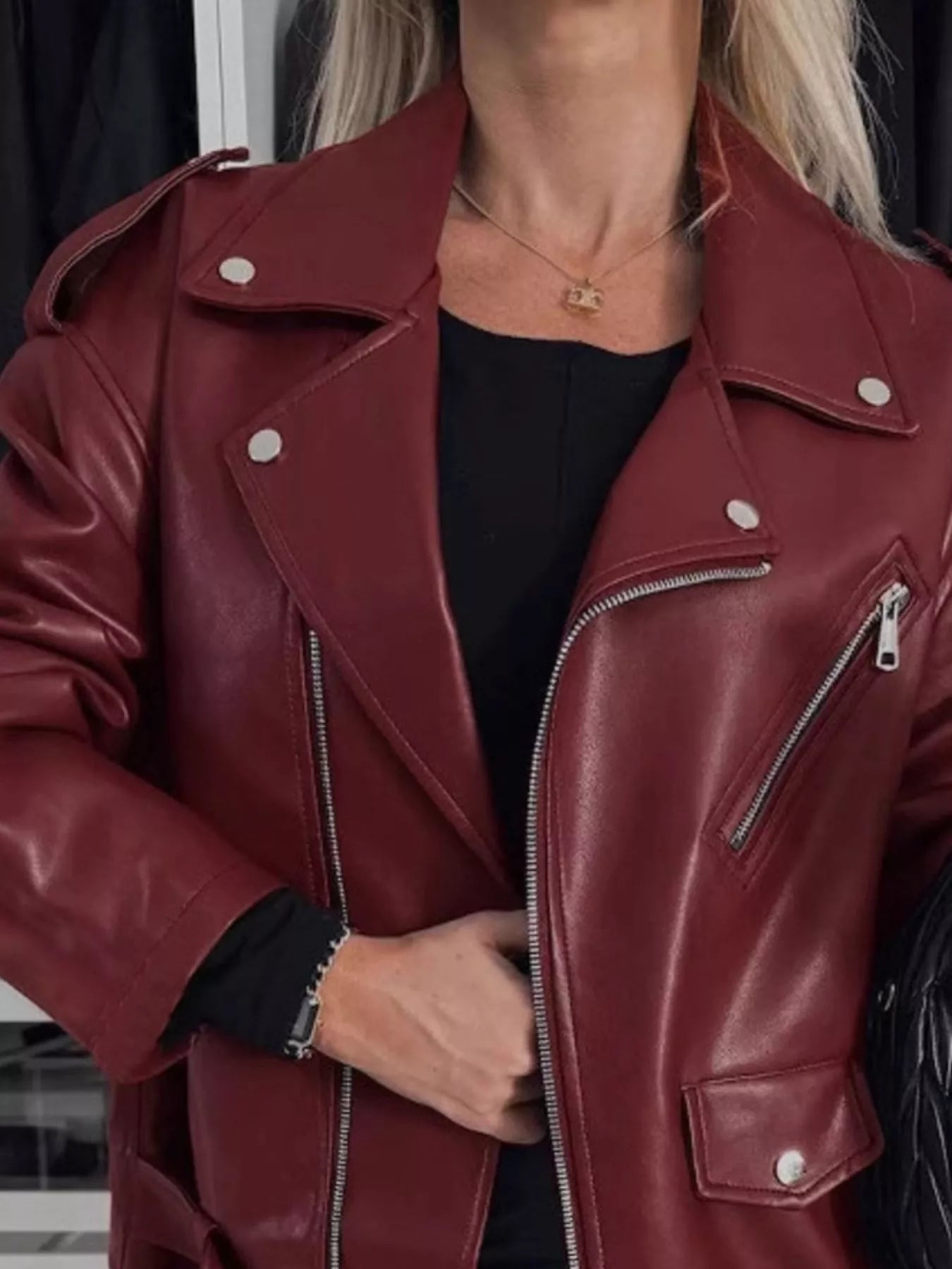 Full Size Zip Up Long Sleeve Jacket Plus Size Trendsi