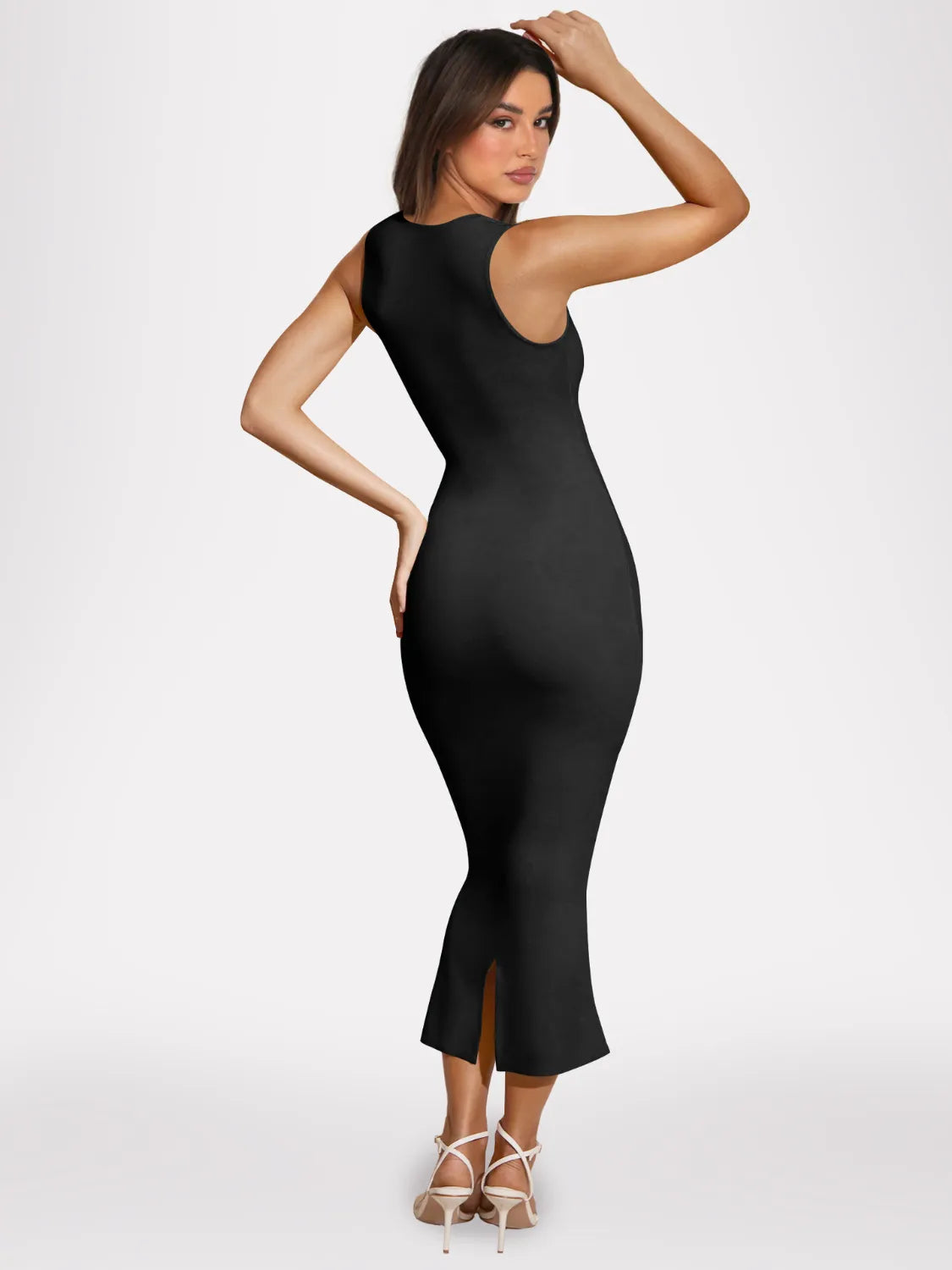 Slit Back Sleeveless Maxi Tank Dress OutfitFlow