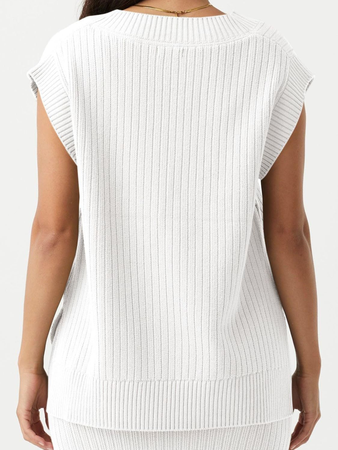 Outfit Flow - Mandy Ribbed V-Neck Sweater Vest