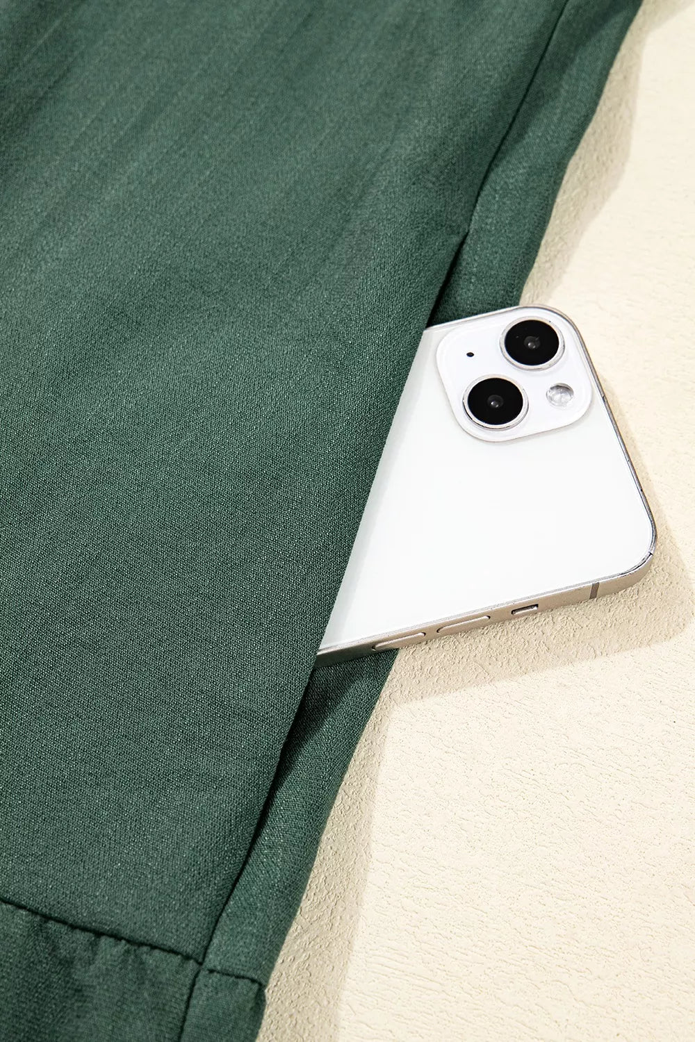 Contrast Ricrac Trim Button V Neck Knotted Bracelet Sleeve Shift Dress OutfitFlow