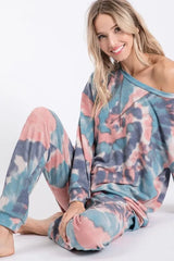 BiBi Tie Dye French Terry Casual Pants OutfitFlow