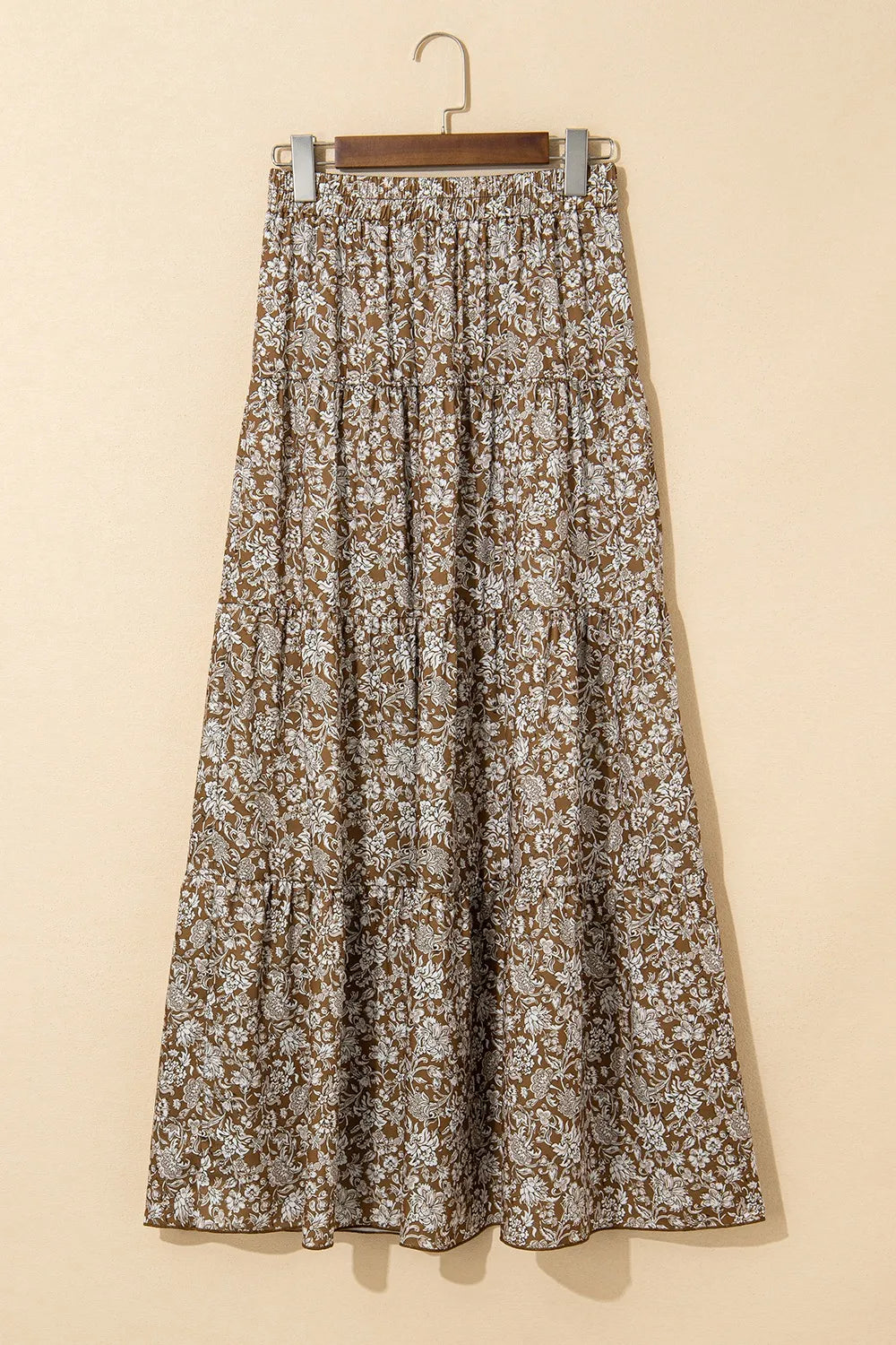 Floral Print Tiered Maxi Skirt OutfitFlow