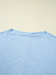 Solid Color Batwing Long Sleeve Top OutfitFlow