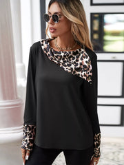 Leopard Long Sleeve Blouse OutfitFlow