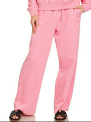 Zenana Fleece Long Sleeve Top and Sweatpants Set Trendsi