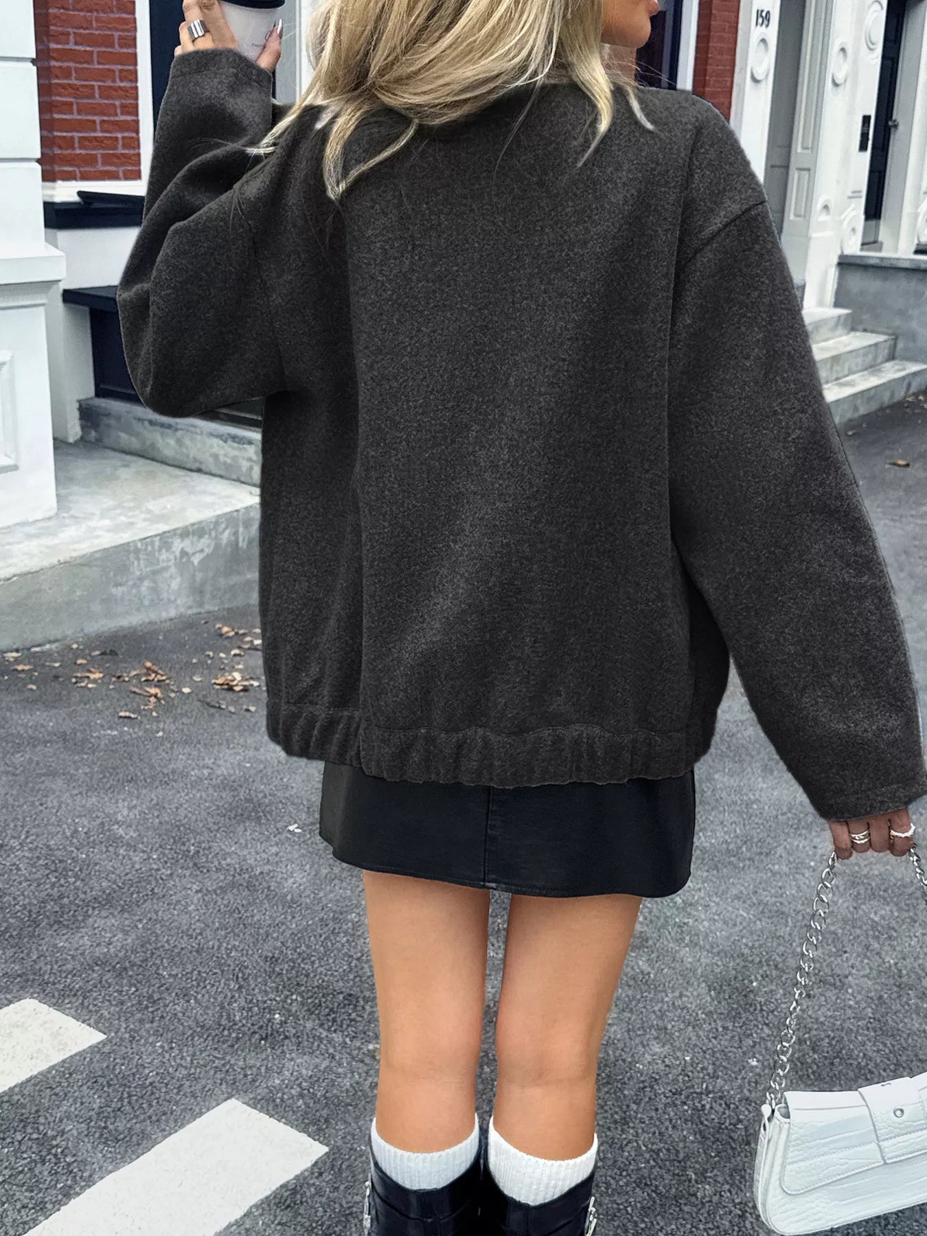 Snap Down Dropped Shoulder Jacket OutfitFlow