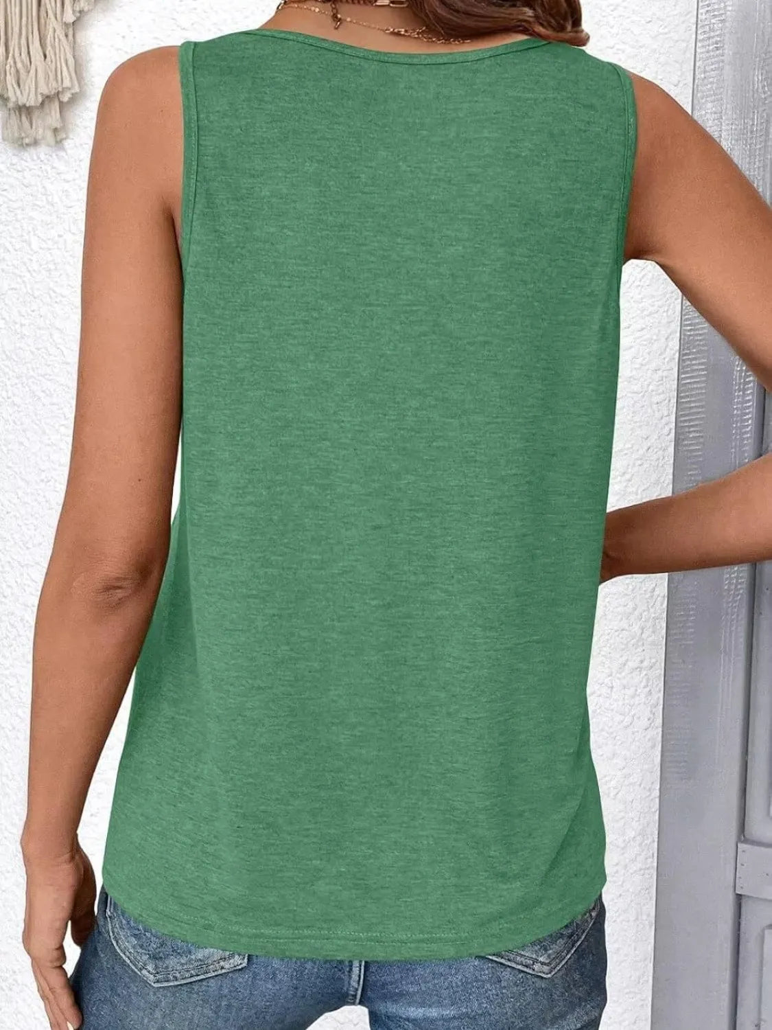 Ruched V-Neck Tank OutfitFlow