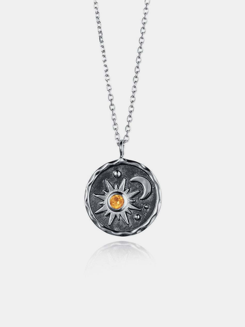 Outfit Flow - Alloy Inlaid Zircon Sun & Moon Necklace