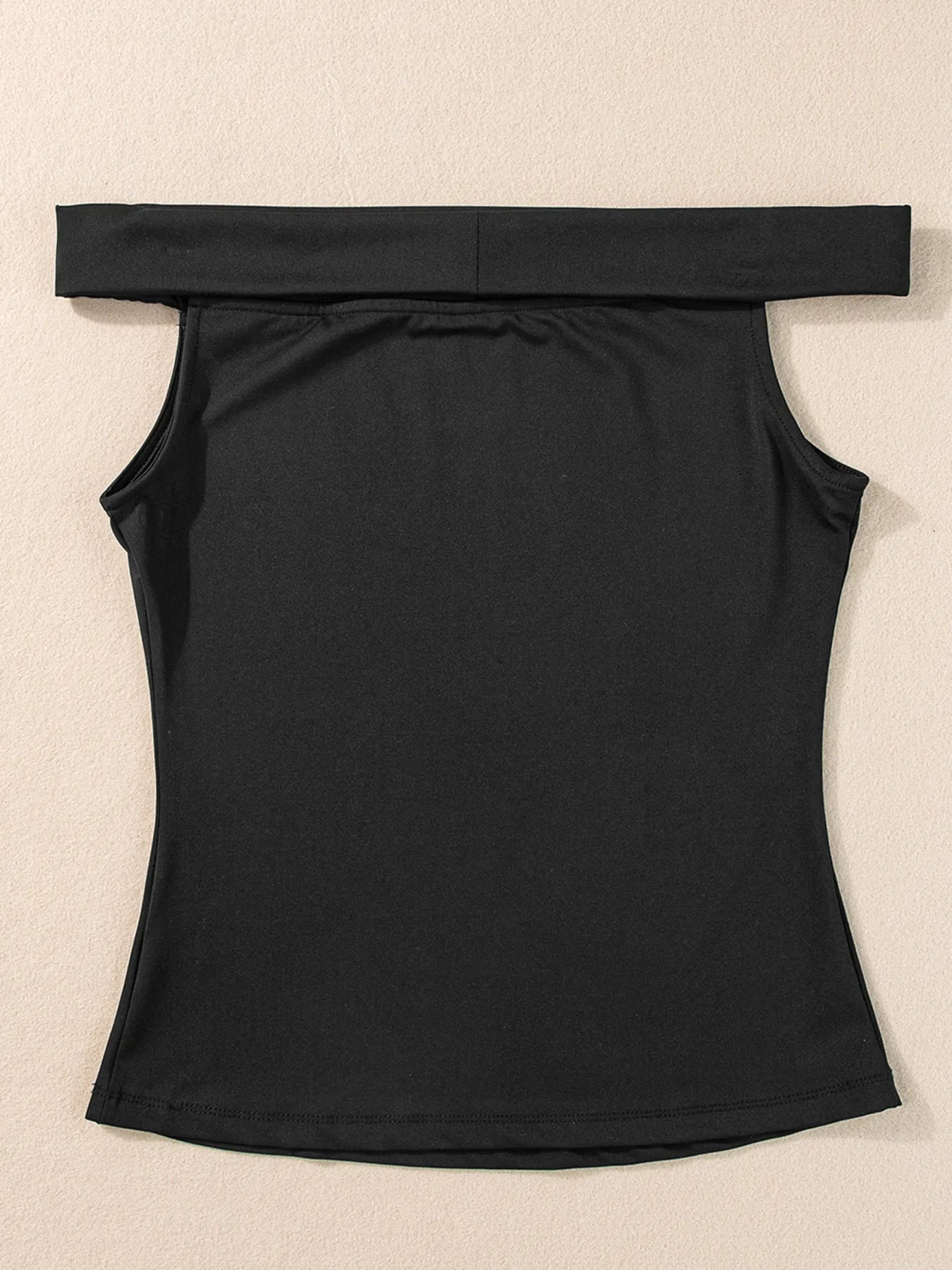 Folded Off Shoulder Slim Top OutfitFlow