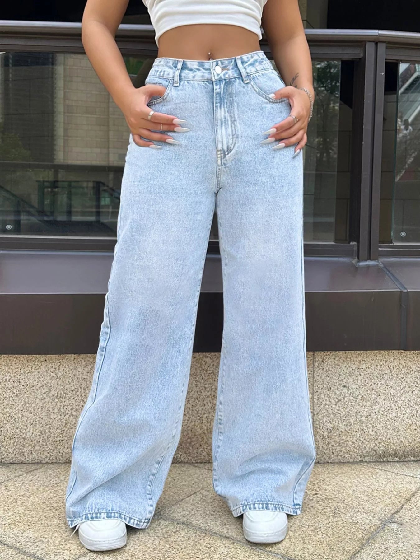 High-Waisted Wide Leg Jeans OutfitFlow