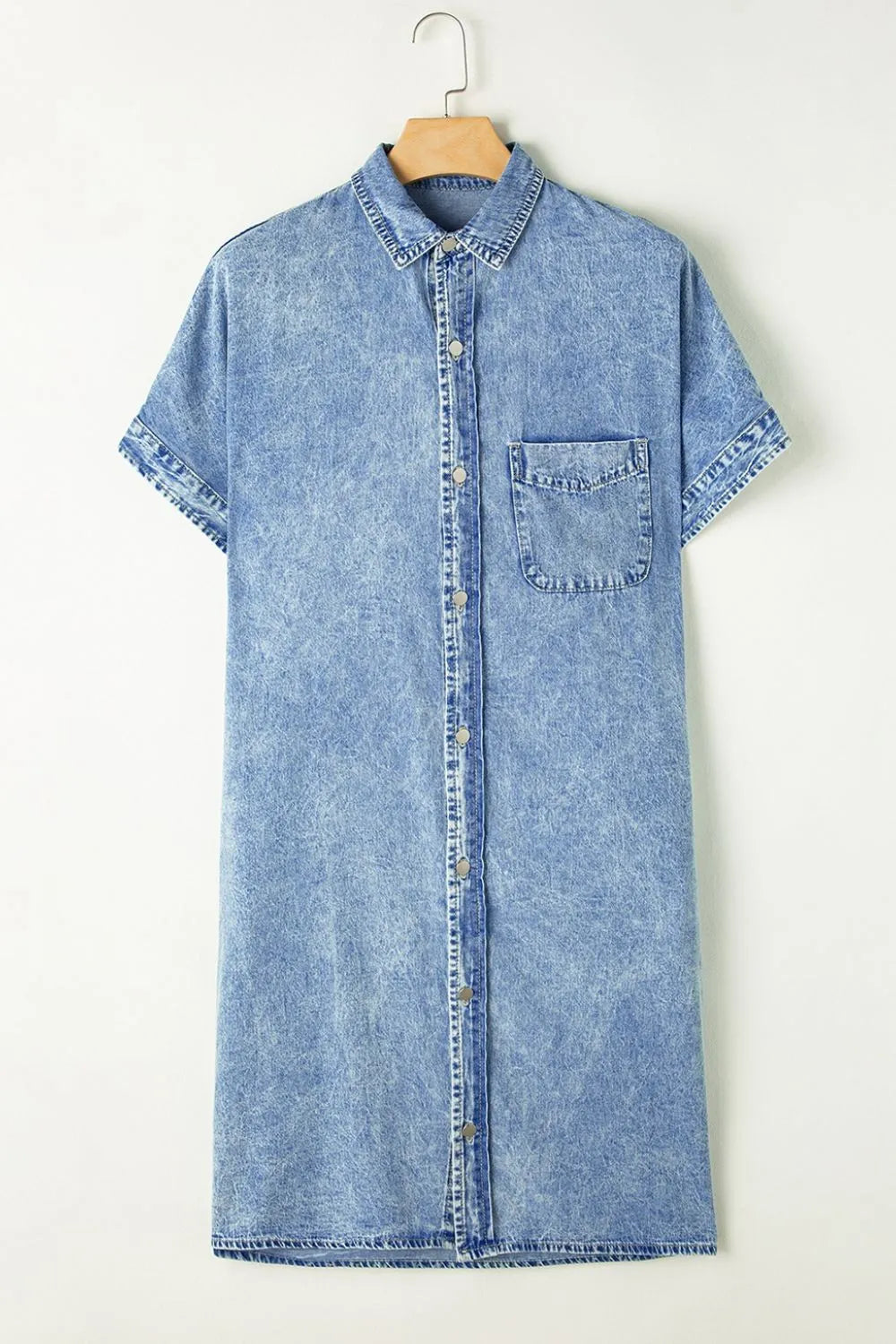 Oversized Button Down Denim Shirt Dress OutfitFlow
