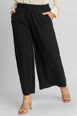 Umgee Full Size High Waisted Embellished Linen Pants Plus Size OutfitFlow